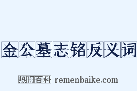 金公墓志铭反义词是什么意思的图片